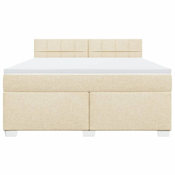 vidaXL Posteľn&yacute; r&aacute;m boxspring s matracom kr&eacute;mov&yacute; 180x200 cm l&aacute;tka