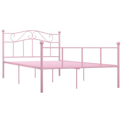 vidaXL Posteľný rám, ružový, kov 160x200 cm