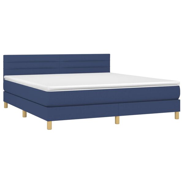vidaXL Posteľný rám boxspring s matracom modrý 180x200 cm látka