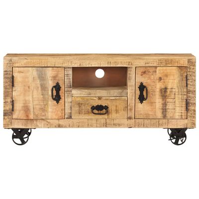 vidaXL TV stolík, surové mangové drevo 110x30x50 cm
