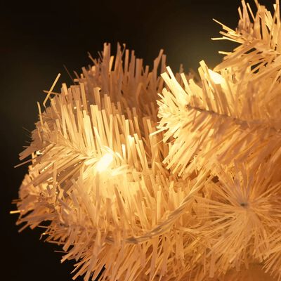 vidaXL Osvetlený špirálový vianočný stromček+kvetináč, biely 120cm PVC