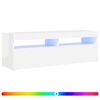 vidaXL TV skrinka s LED svetlami leskl&aacute; biela 120x35x40 cm