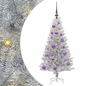 vidaXL Vianočn&yacute; stromček Strieborn&aacute; 120 cm PET
