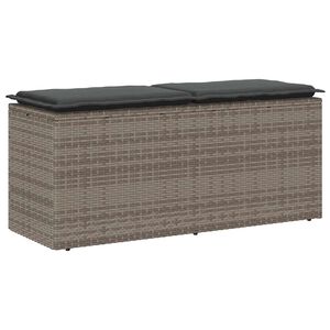 vidaXL z&aacute;hradn&aacute; lavica s vank&uacute;&scaron;om siv&aacute; 110x40x44 cm polyratan