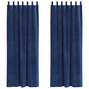 vidaXL Zatemňovacie z&aacute;vesy 2 pcs Tmavomodr&aacute; 140 x 225 cm Zamat