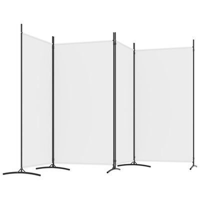 vidaXL 4-panelový paraván biely 346x180 cm látkový