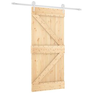 vidaXL Posuvn&eacute; dvere 95 x 210 cm Mas&iacute;vne borovicov&eacute; drevo (neupraven&eacute;)