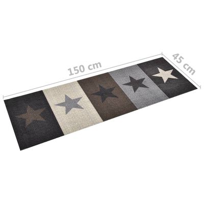 vidaXL Kuchynský koberec prateľný hviezdičkový dizajn 45x150 cm