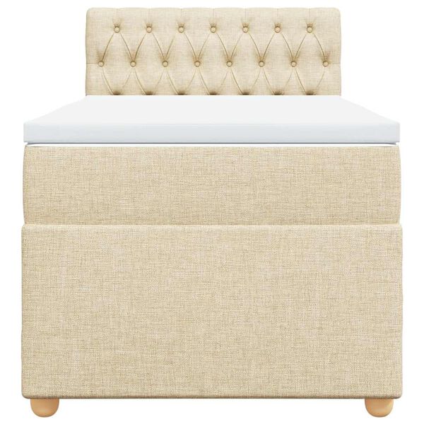 vidaXL Posteľn&yacute; r&aacute;m boxsping s matracom kr&eacute;mov&yacute; 80x200 cm l&aacute;tka