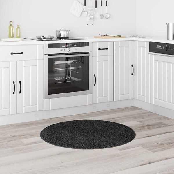 vidaXL Proti&scaron;mykov&yacute; Shaggy Koberec Tmavo &scaron;ed&aacute; 90 x 90 cm PP