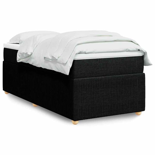vidaXL Boxspring posteľ s matracom čierna 100x200 cm l&aacute;tka