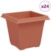 vidaXL &Scaron;tvorcov&yacute; črepn&iacute;k na kvety 24 ks Tehlovo červen&aacute; Plast