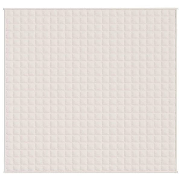 vidaXL Záťažová prikrývka bledokrémová 220x235 cm 11 kg látka