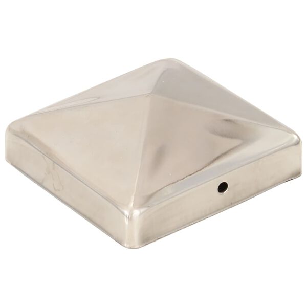 vidaXL Pyramídové krytky na plotové stĺpiky 6 ks 91x91 mm nehrdzavejúca oceľ