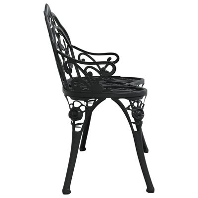 vidaXL Záhradná lavička 100 cm odlievaný hliník čierna