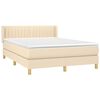 vidaXL Boxspring posteľ s matracom kr&eacute;mov&yacute; 140x190 cm l&aacute;tka