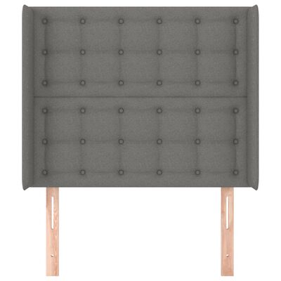 vidaXL Čelo postele so záhybmi tmavosivé 83x16x118/128 cm látka