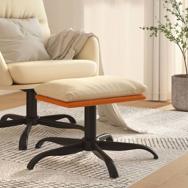 vidaXL Podnožka krémová 60x60x36 cm látka a umelá koža