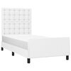 vidaXL Posteľný rám s čelom biely 80x200 cm umelá koža