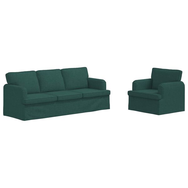 vidaXL Pohovka 2 pcs Tmavozelen&aacute; 144 x 80 x 85 cm l&aacute;tka