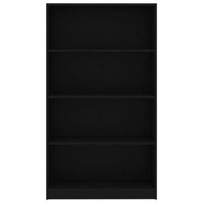 vidaXL Knižnica, 4 police, čierna 80x24x142 cm, kompozitné drevo