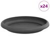 vidaXL Kruhov&yacute; kvetinov&yacute; podnos 24 ks Čierna &Oslash; 14 x 2 cm Plast