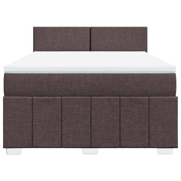 vidaXL Boxspring posteľ s matracom tmavohned&aacute; 140x200 cm l&aacute;tka