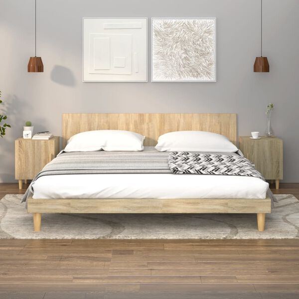 vidaXL Nočné stolíky 2 ks dub sonoma spracované drevo