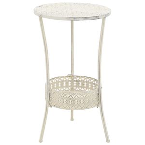 vidaXL Okr&uacute;hly kovov&yacute; bistro stol&iacute;k vintage prevedenie 40x70 cm biely