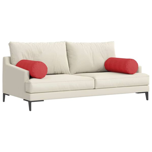 vidaXL Podložkové vankúše 2 pcs Červená Ø 25 x 70 cm látka