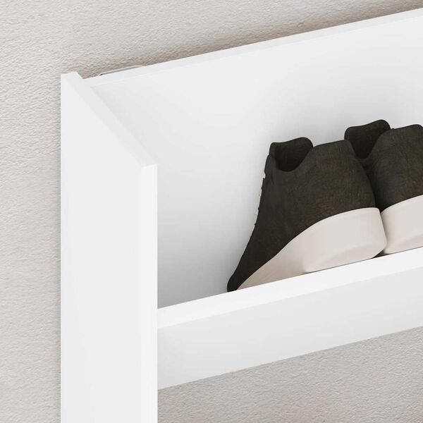 vidaXL Nástenná skrinka na topánky, biela 80x18x90cm, kompozitné drevo