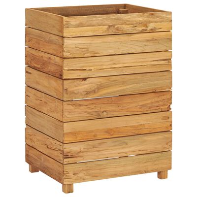 vidaXL Vyvýšený záhon 50x40x72 cm, recyklované tíkové drevo a oceľ