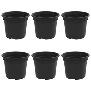 vidaXL Kulat&yacute; kvetin&aacute;č 6 pcs Čierna &Oslash; 12,5 x 10 cm Plast
