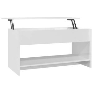 vidaXL Konferenčn&yacute; stol&iacute;k leskl&yacute; biely 102x50x52,5 cm spracovan&eacute; drevo