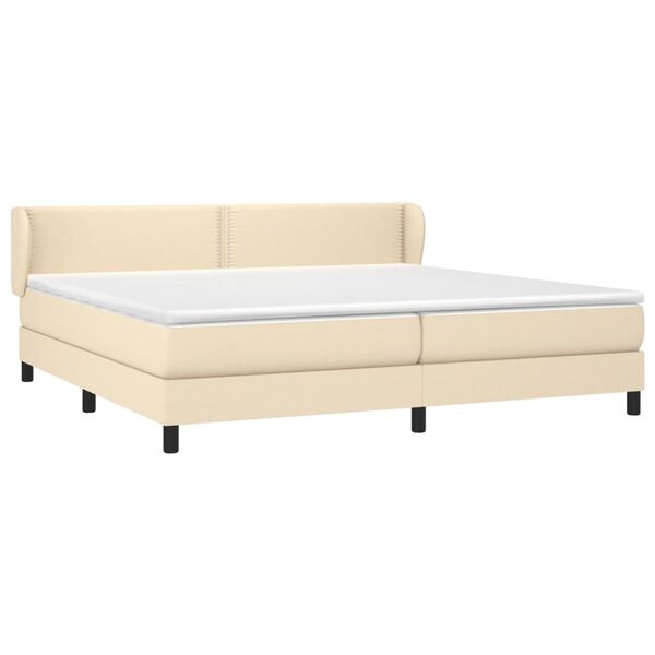vidaXL Boxspring posteľ s matracom kr&eacute;mov&aacute; 200x200 cm l&aacute;tka