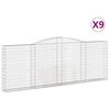 vidaXL Obl&uacute;kov&eacute; gabionov&eacute; ko&scaron;e 9 ks 400x30x140/160 cm pozink. železo