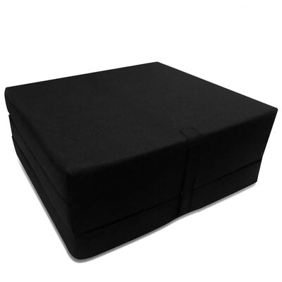 vidaXL Skladací molitanový matrac 190 x 70 x 9 cm, čierny