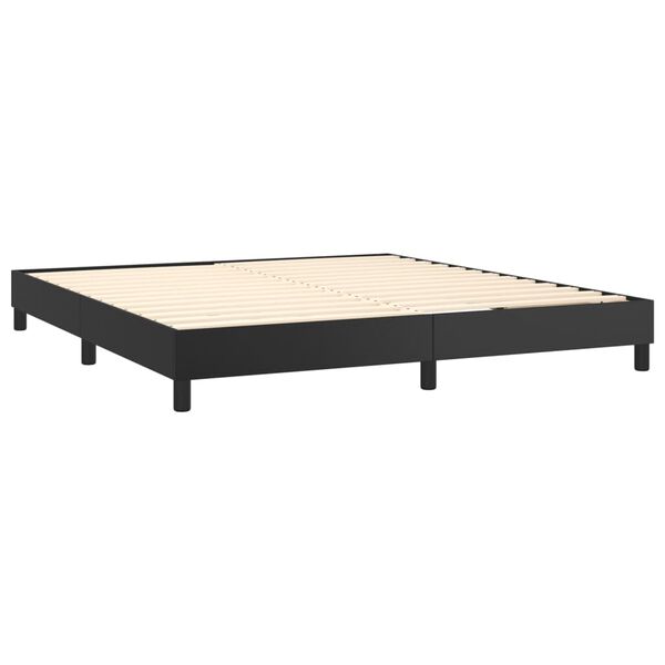 vidaXL Boxspring posteľ s matracom čierna 180x200 cm umel&aacute; koža
