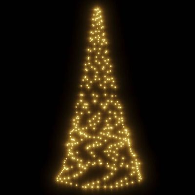 vidaXL Vianočný stromček na stožiar teplé biele svetlo 200 LED 180 cm