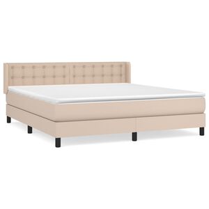 vidaXL Boxspring posteľ s matracom kapuč&iacute;nov&aacute; 180x200 cm umel&aacute; koža