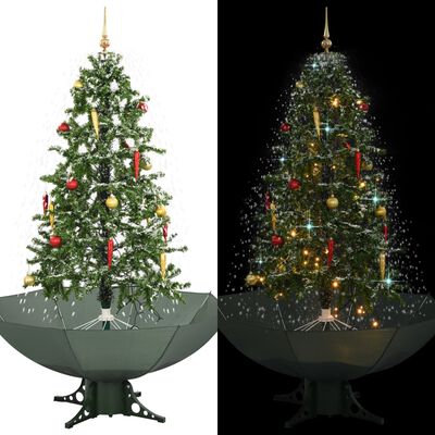 vidaXL Snežiaci vianočný stromček dáždnikovým podstavcom zelený 170 cm