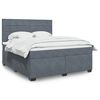 vidaXL Posteľn&yacute; r&aacute;m boxspring s matracom tmavosiv&yacute; 180x200 cm zamat