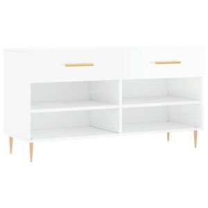 vidaXL Lavička na top&aacute;nky, leskl&aacute; biela 102x35x55 cm, kompozitn&eacute; drevo
