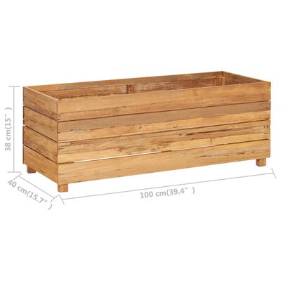 vidaXL Vyvýšený záhon 100x40x38 cm, recyklované tíkové drevo a oceľ