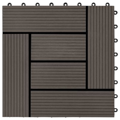 vidaXL Podlahové dlaždice z WPC 11 ks 30x30 cm 1 m2 tmavohnedé
