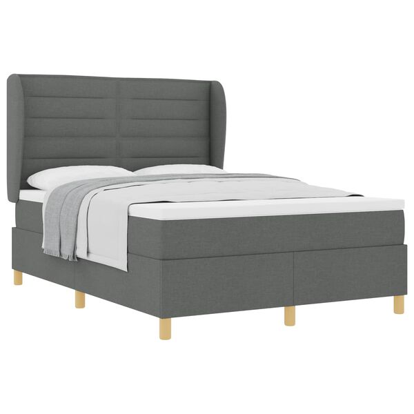 vidaXL Boxspring posteľ s matracom tmavo&scaron;ed&aacute; 90x190 cm Tmavo &scaron;ed&aacute;