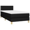 vidaXL Posteľn&yacute; r&aacute;m boxspring s matracom čierny 90x200 cm l&aacute;tka
