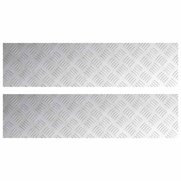 vidaXL Schodov&yacute; ro&scaron;t Obdĺžnikov&yacute; 2 pcs Strieborn&aacute; 100 x 25 cm Hlin&iacute;k