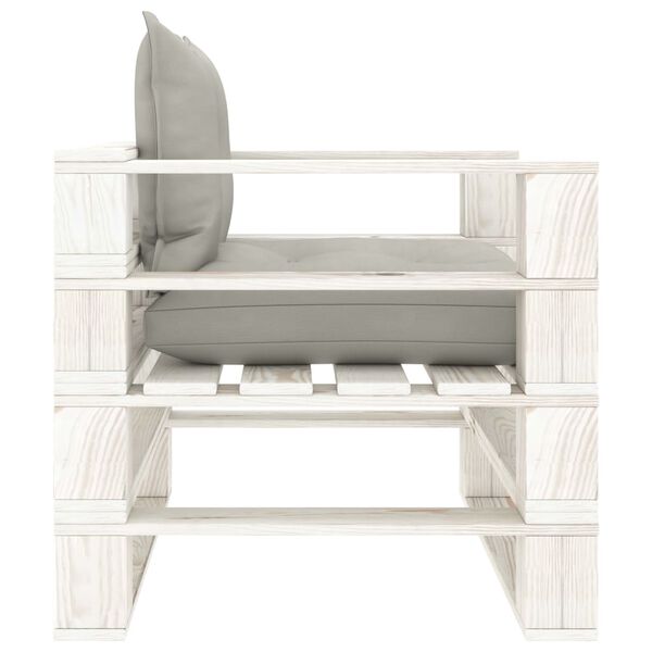 vidaXL 6-dielna z&aacute;hradn&aacute; s&uacute;prava z paliet sivohned&eacute; podložky drevo