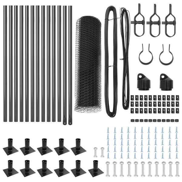 vidaXL Stĺp na plot. Siv&aacute; 25 x 0,6 m (13 mm pletivo) Ocel a PVC